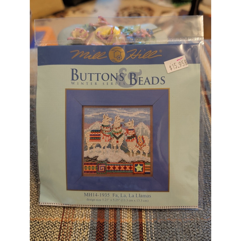 New Kit Mill Hill Buttons Beads Winter Series MH14-1935 Fa, La, La, Llamas